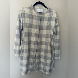 Harris Wharf London Checkered linen blend jacket lagen look minimalist size 12